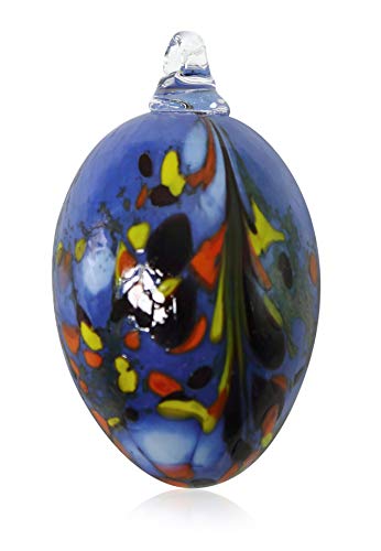 Lauschaer Glas Ostereier aus Glas mit Granulat verschiedene Größen und Sets mundgeblasen handgeformt (d 5cm L 8cm, Hellblau) von Lauschaer Glas