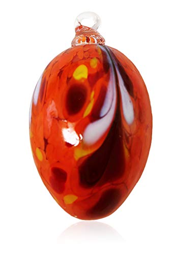 Lauschaer Glas Ostereier aus Glas mit Granulat verschiedene Größen und Sets mundgeblasen handgeformt (d 5cm L 8cm, Orange) von Lauschaer Glas