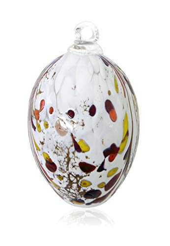 Lauschaer Glas Ostereier aus Glas mit Granulat verschiedene Größen und Sets mundgeblasen handgeformt (d 5cm L 8cm, Weiß) von Lauschaer Glas