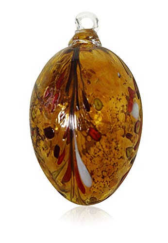 Lauschaer Glas Ostereier aus Glas mit Granulat verschiedene Größen und Sets mundgeblasen handgeformt (d 8cm L 11cm, Gold) von Lauschaer Glas