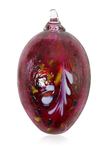 Lauschaer Glas Ostereier aus Glas mit Granulat verschiedene Größen und Sets mundgeblasen handgeformt (d 8cm L 11cm, Rubinrot) von Lauschaer Glas