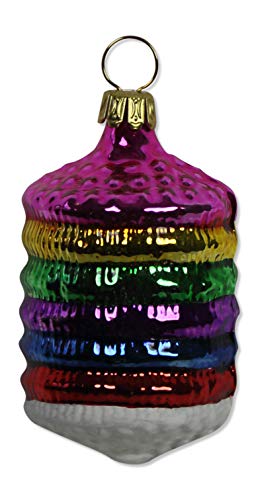 Lauschaer Glas kleines Lampion bunt Christbaumschmuck mundgeblasen,handdekoriert Original von Lauschaer Glas