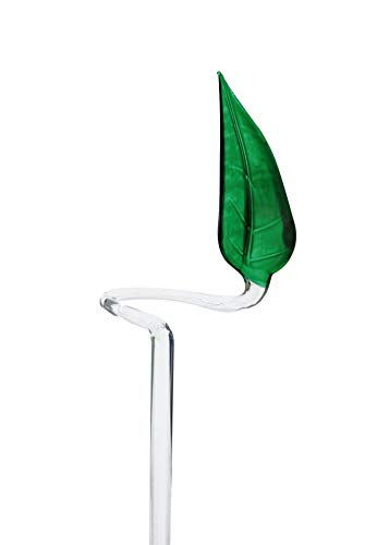 Orchideenstab Blumenstab Blumenhalter aus Glas mit Blatt grün 3 x 59 cm handgeformt Lauschaer Glas das Original von Lauschaer Glas