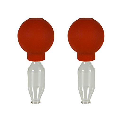 Lauschaer Glas Schröpfgläser mit Ball 2 Stück 10mm zum professionellen, medizinschen, feuerlosen Schröpfen, Schröpfglas, Schröpfgläser von Lauschaer Glas