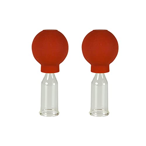 Lauschaer Glas Schröpfgläser mit Ball 2 Stück 20mm zum professionellen, medizinschen, feuerlosen Schröpfen, Schröpfglas, Schröpfgläser von Lauschaer Glas