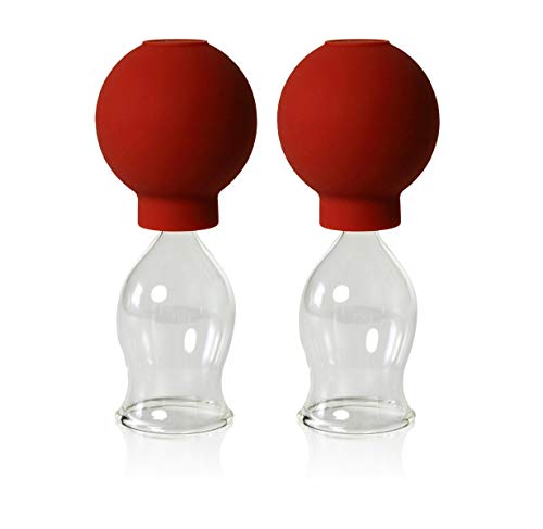Lauschaer Glas Schröpfgläser mit Ball 2 Stück 25mm zum professionellen, medizinschen, feuerlosen Schröpfen, Schröpfglas, Schröpfgläser von Lauschaer Glas