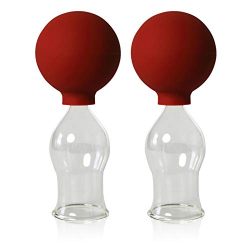 Lauschaer Glas Schröpfgläser mit Ball 2 Stück 40mm zum professionellen, medizinschen, feuerlosen Schröpfen, Schröpfglas, Schröpfgläser von Lauschaer Glas