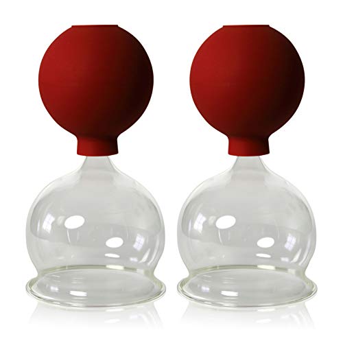 Lauschaer Glas Schröpfgläser mit Ball 2 Stück 70mm zum professionellen, medizinschen, feuerlosen Schröpfen, Schröpfglas, Schröpfgläser von Lauschaer Glas