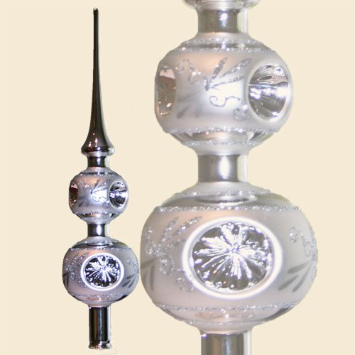 Lauschaer Glaskunst-Christbaumspitzen Christbaumspitze Esprit-Duo (Silber) von Lauschaer Glaskunst