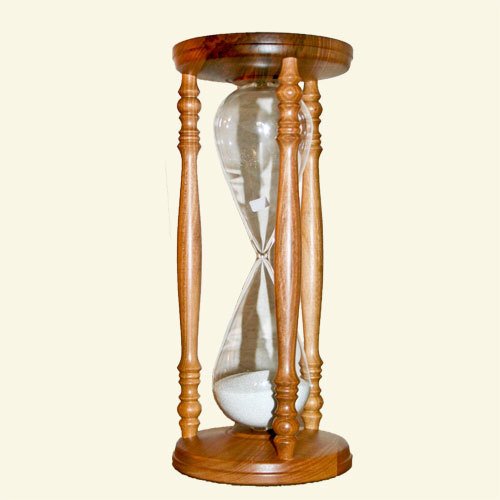 Lauschaer Glaskunst Sanduhr Modell Nußbaum Rustic (Laufzeit 120 min) von Lauschaer Glaskunst
