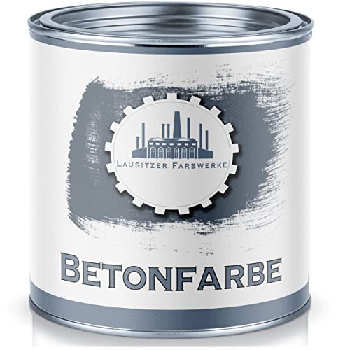 Lausitzer Farbwerke Betonfarbe Bodenfarbe traditionelle Fassadenfarbe für mineralische Untergründe für Stein, Mauer, Beton, Fassade, Putz, Zement streichen & versiegeln (2,5 L, Schwarz (Ral 9005)) von Lausitzer Farbwerke