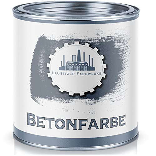 Lausitzer Farbwerke Betonfarbe SEIDENMATT Fehgrau RAL 7000 Grau Traditionelle Fassadenfarbe für mineralische Untergründe (Stein Mauer Beton Fassade Putz Zement) streichen & versiegeln (1 L) von Lausitzer Farbwerke