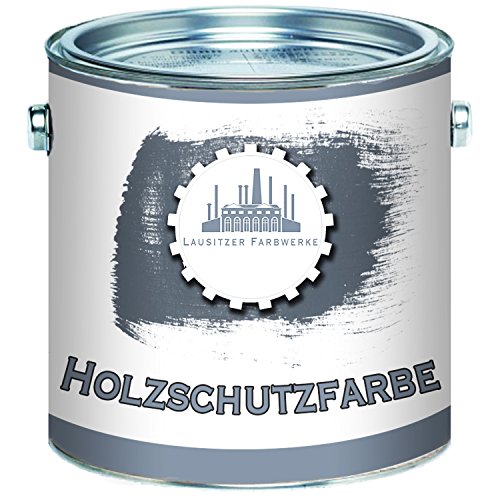 Lausitzer Farbwerke Holzschutzfarbe traditionelle Wetterschutzfarbe hochdeckender und effektiver Holzschutz in Weiß Beige Grün Schwedenrot Rotbraun Dunkelbraun (2.5 L, Anthrazitgrau) von Lausitzer Farbwerke