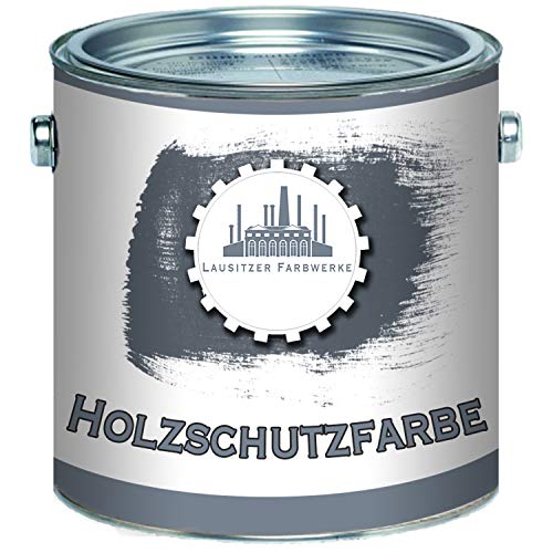 Lausitzer Farbwerke Holzschutzfarbe traditionelle Wetterschutzfarbe hochdeckender und effektiver Holzschutz in Weiß Beige Grün Schwedenrot Rotbraun Dunkelbraun Schwarz (1 L, Weiß) von Lausitzer Farbwerke