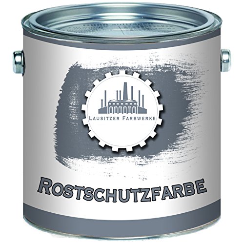 Lausitzer Farbwerke Rostschutz-Grundierung traditionelle Rostschutz-Farbe in Hell-Grau und Rot-Braun (1 L, Hellgrau) von Lausitzer Farbwerke