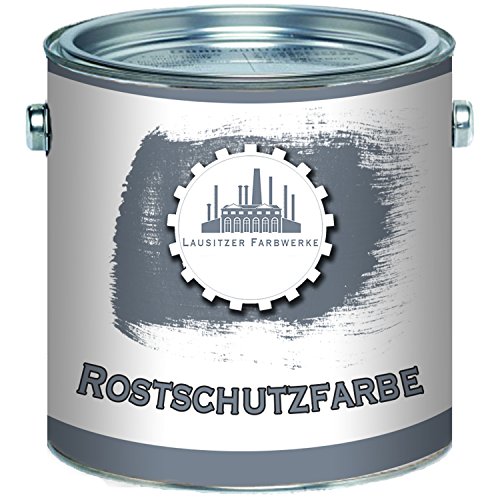 Lausitzer Farbwerke Rostschutz-Grundierung traditionelle Rostschutz-Farbe in Hell-Grau und Rot-Braun (1 L, Rotbraun) von Lausitzer Farbwerke