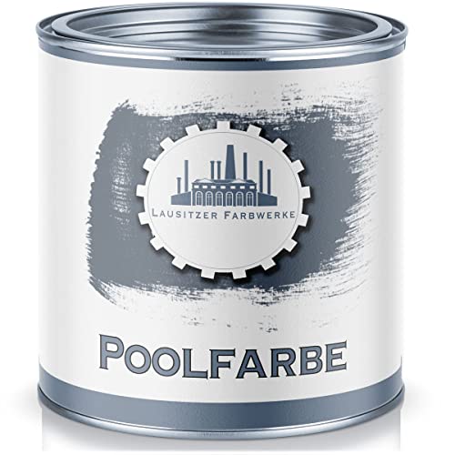 Lausitzer Farbwerke Schwimmbeckenfarbe traditionelle Poolfarbe Schwimmbadbeschichtung Betonfarbe wasserdicht in Blau Weiß Grau Grün Seegrün Lichtgrau Anthrazitgrau (1 L, Weiß) von Lausitzer Farbwerke