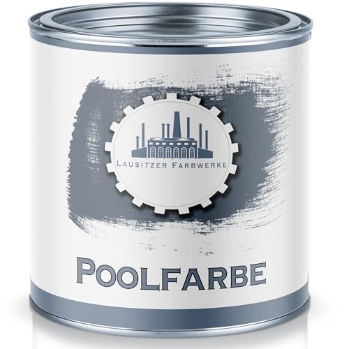 Lausitzer Farbwerke Schwimmbeckenfarbe traditionelle Poolfarbe Schwimmbadbeschichtung Betonfarbe wasserdicht in Blau Weiß Grau Grün Seegrün Lichtgrau Anthrazitgrau (5 L, Blau) von Lausitzer Farbwerke