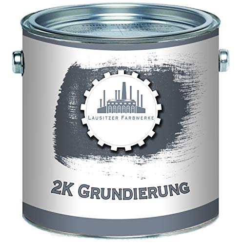 Lausitzer Farbwerke traditionelle 2K Grundierung im Set 2 komponenten Grundierung MATT weiß grau schwarz Farbauswahl (1 L, Weiß) von Lausitzer Farbwerke