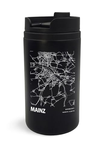 Mainz Germany Blueprint City Map Gravierter Kunst Reisebecher Isoliert von Lauthings
