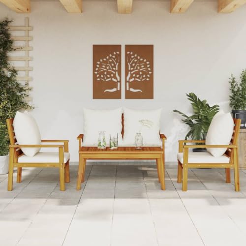 Haus & Garten, Möbel, 4-teiliges Garten-Lounge-Set mit Kissen, Massivholz, Akazie Haus & Garten, Möbel, 4-teiliges Garten-Lounge-Set mit Kissen, Massivholz, Akazie von Lauuoeriau
