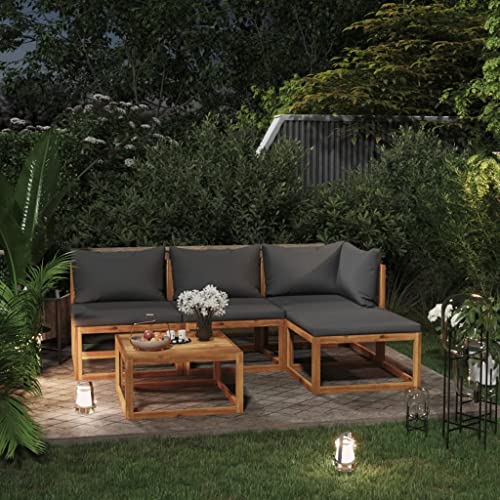 Home & Garden,Furniture-5-teiliges Garten-Lounge-Set mit Kissen, Massivholz Akazie (nur UK/IE/FI/NO) von Lauuoeriau