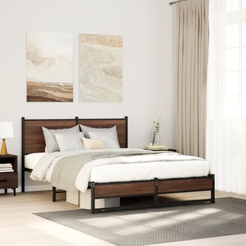 Lauuoeriau Furniture Item Home Metallbettrahmen ohne Matratze Braun Eiche 137x190 cm Möbel Lauuoeriau Furniture Item Home Metallbettrahmen ohne Matratze Braun Eiche 137x190 cm Möbel von Lauuoeriau