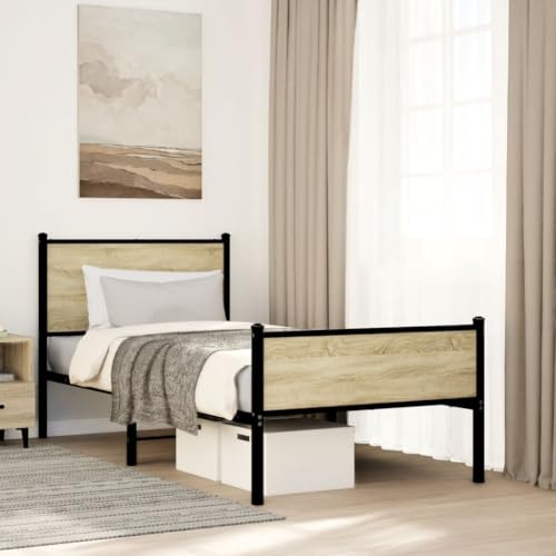 Lauuoeriau Furniture Item Home Metallbettrahmen ohne Matratze Sonoma Eiche 75x190 cm klein Einzelmöbel Lauuoeriau Furniture Item Home Metallbettrahmen ohne Matratze Sonoma Eiche 75x190 cm klein Einzelmöbel von Lauuoeriau