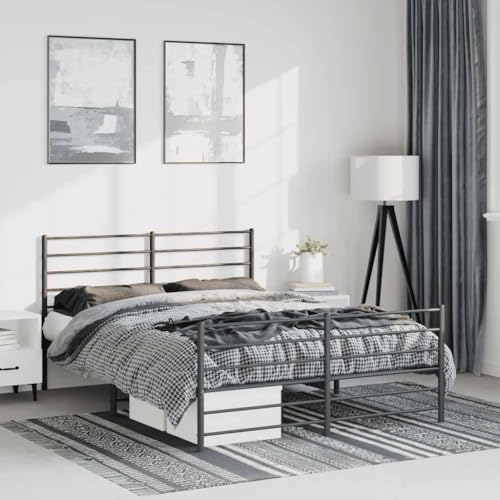 Lauuoeriau Furniture Item Home Metallbettrahmen ohne Matratze mit Fußteil, schwarz, 135x190 cm, Möbel Lauuoeriau Furniture Item Home Metallbettrahmen ohne Matratze mit Fußteil, schwarz, 135x190 cm, Möbel von Lauuoeriau