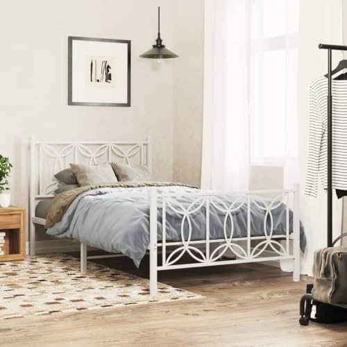 Lauuoeriau Furniture Item Home Metallbettrahmen ohne Matratze mit Fußteil, weiß, 100x190 cm, Möbel Lauuoeriau Furniture Item Home Metallbettrahmen ohne Matratze mit Fußteil, weiß, 100x190 cm, Möbel von Lauuoeriau