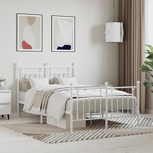Lauuoeriau Furniture Item Home Metallbettrahmen ohne Matratze mit Fußteil, weiß, 120x190 cm, Möbel Lauuoeriau Furniture Item Home Metallbettrahmen ohne Matratze mit Fußteil, weiß, 120x190 cm, Möbel von Lauuoeriau