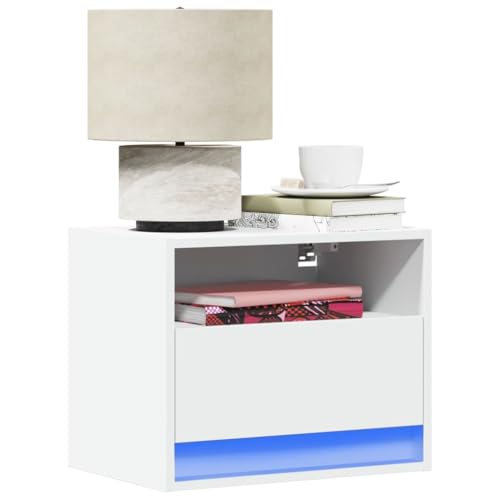 Lauuoeriau Furniture Item Home Nachttisch Wandschrank mit LED-Leuchten Weiß-Möbel von Lauuoeriau