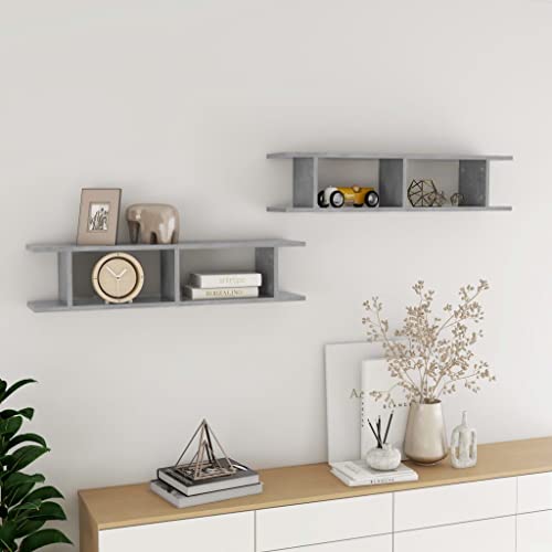 Lauuoeriau Furniture Item Home Wandregal 2 Stück Betongrau 90x18x20cm Holz-Möbel Lauuoeriau Furniture Item Home Wandregal 2 Stück Betongrau 90x18x20cm Holz-Möbel von Lauuoeriau