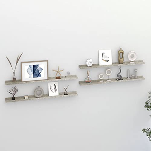 Lauuoeriau Furniture Item Home Wandregale, 4 Stück, Betongrau, 100 x 9 x 3 cm, Möbel Lauuoeriau Furniture Item Home Wandregale, 4 Stück, Betongrau, 100 x 9 x 3 cm, Möbel von Lauuoeriau