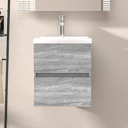Lauuoeriau Furniture Item Home Waschbeckenunterschrank Grau Sonoma 41x38,5x45 cm Holz-Möbel von Lauuoeriau