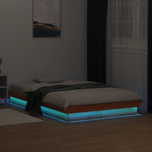 Lauuoeriau Furniture Item home LED Bettgestell ohne Matratze Wachs braun 120x200 cm Massivholz-Möbel Lauuoeriau Furniture Item home LED Bettgestell ohne Matratze Wachs braun 120x200 cm Massivholz-Möbel von Lauuoeriau