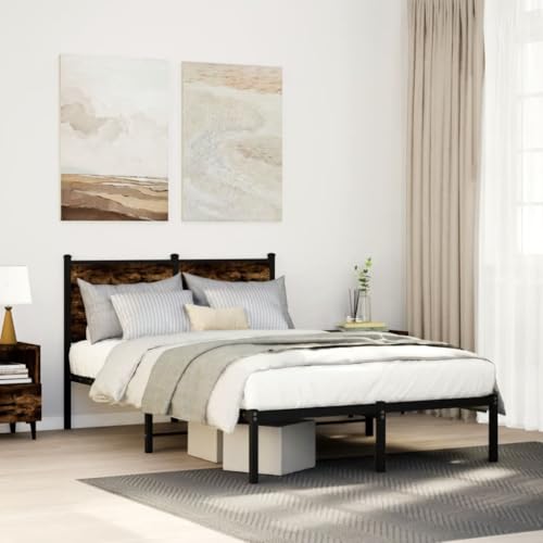 Lauuoeriau Furniture Item home Metallbettrahmen ohne Matratze Räuchereiche 120x190 cm klein Doppelmöbel Lauuoeriau Furniture Item home Metallbettrahmen ohne Matratze Räuchereiche 120x190 cm klein Doppelmöbel von Lauuoeriau