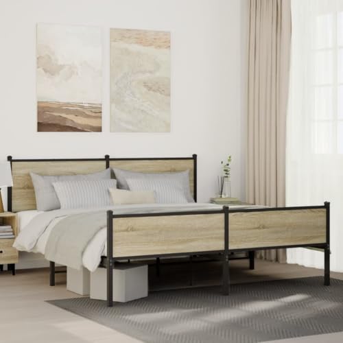Lauuoeriau Furniture Item home Metallbettrahmen ohne Matratze Sonoma Eiche 180x200 cm Super King-Möbel Lauuoeriau Furniture Item home Metallbettrahmen ohne Matratze Sonoma Eiche 180x200 cm Super King-Möbel von Lauuoeriau