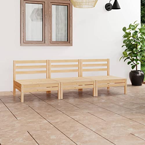 Lauuoeriau Haus & Garten, Möbel, 3-teiliges Garten-Lounge-Set, massives Kiefernholz Lauuoeriau Haus & Garten, Möbel, 3-teiliges Garten-Lounge-Set, massives Kiefernholz von Lauuoeriau