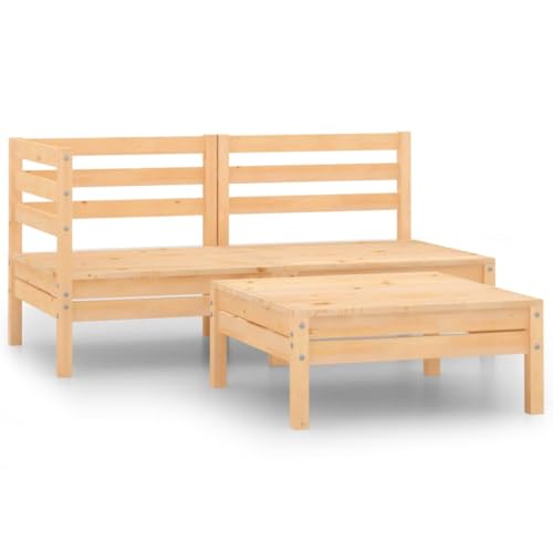 Lauuoeriau Haus & Garten, Möbel, 3-teiliges Garten-Lounge-Set, massives Kiefernholz Lauuoeriau Haus & Garten, Möbel, 3-teiliges Garten-Lounge-Set, massives Kiefernholz von Lauuoeriau