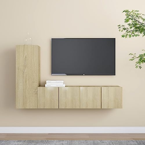 Lauuoeriau Haus & Garten, Möbel, 3-teiliges TV-Schrank-Set, Sonoma-Eiche, Holzwerkstoff Lauuoeriau Haus & Garten, Möbel, 3-teiliges TV-Schrank-Set, Sonoma-Eiche, Holzwerkstoff von Lauuoeriau