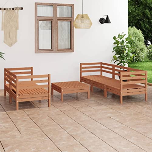 Lauuoeriau Haus & Garten, Möbel, 6-teiliges Garten-Lounge-Set, braun, massives Kiefernholz Lauuoeriau Haus & Garten, Möbel, 6-teiliges Garten-Lounge-Set, braun, massives Kiefernholz von Lauuoeriau
