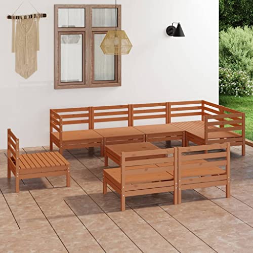 Lauuoeriau Haus & Garten, Möbel, 9-teiliges Garten-Lounge-Set, Massivholz, Kiefernbraun Lauuoeriau Haus & Garten, Möbel, 9-teiliges Garten-Lounge-Set, Massivholz, Kiefernbraun von Lauuoeriau