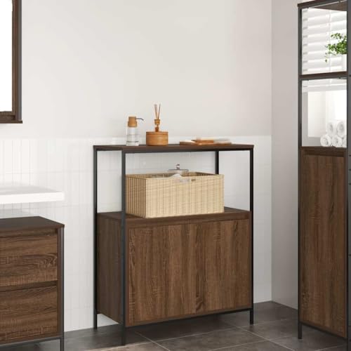 Lauuoeriau Haus & Garten, Möbel-Badschrank mit Regalen, Eiche, braun, 76,5 x 35 x 95 cm Lauuoeriau Haus & Garten, Möbel-Badschrank mit Regalen, Eiche, braun, 76,5 x 35 x 95 cm von Lauuoeriau