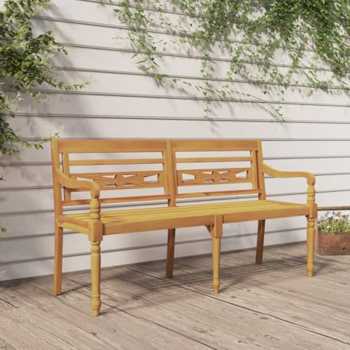 Lauuoeriau Haus & Garten, Möbel-Batavia-Bank 150 cm Massivholz Teak von Lauuoeriau