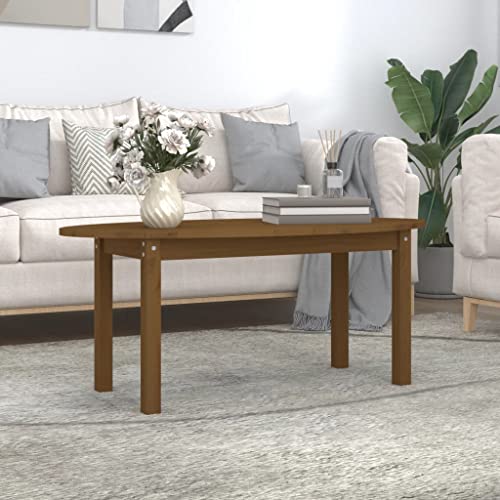 Lauuoeriau Haus & Garten, Möbel-Coffee Tisch, Braun, 110 x 55 x 45 cm, Massivholz Kiefer von Lauuoeriau