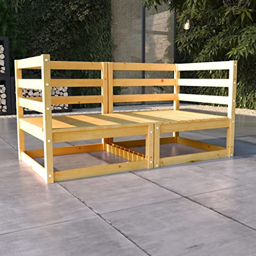 Lauuoeriau Haus & Garten, Möbel-Garten, 2-Sitzer-Sofa, massives Kiefernholz von Lauuoeriau
