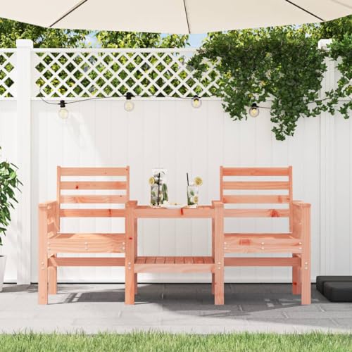 Lauuoeriau Haus & Garten, Möbel-Gartenbank mit Tisch, 2-Sitzer, Massivholz, Douglas von Lauuoeriau