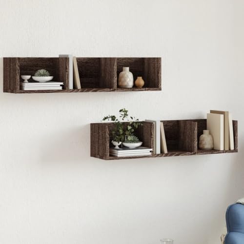 Lauuoeriau Haus & Garten, Möbel-Hängeschränke, 2 Stück, braune Eiche, 75 x 18 x 16,5 cm, Holzwerkstoff Lauuoeriau Haus & Garten, Möbel-Hängeschränke, 2 Stück, braune Eiche, 75 x 18 x 16,5 cm, Holzwerkstoff von Lauuoeriau