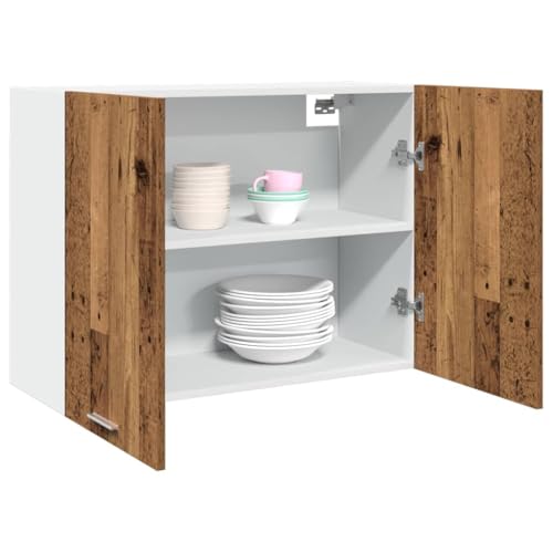 Lauuoeriau Haus & Garten, Möbel-Hängeschrank Lyon Old Wood 80x31x60 cm Holzwerkstoff von Lauuoeriau